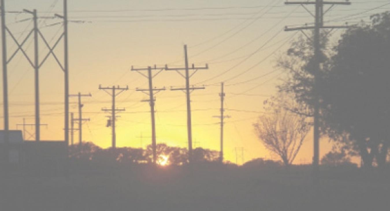 A sunset with powerlines